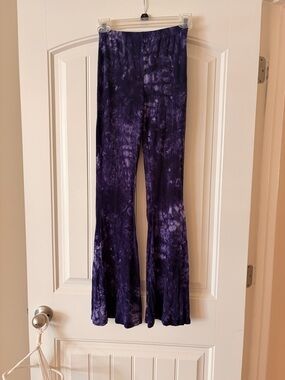 Purple Tie-Dye Flared Pants
